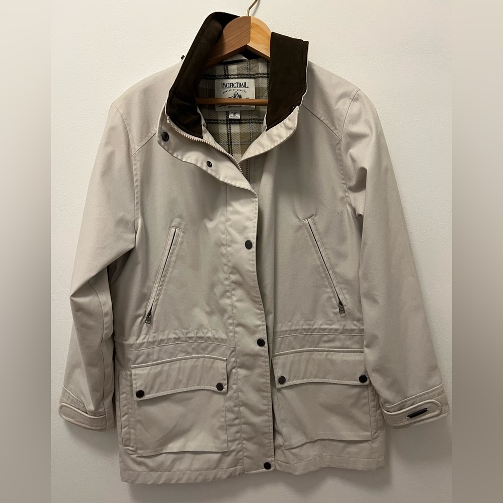 Pacific Trail Women’s Small Detachable Hood Lined Light Tan Utility Jacket